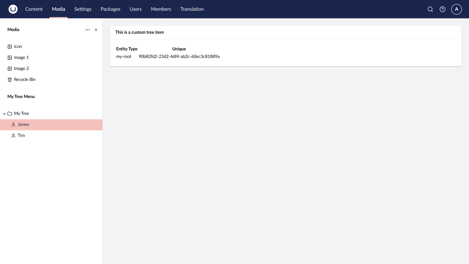A Simple Tree in the Content section